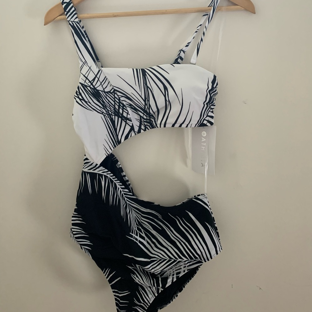 Athleta One Shoulder One Piece Cutout Swim Suit